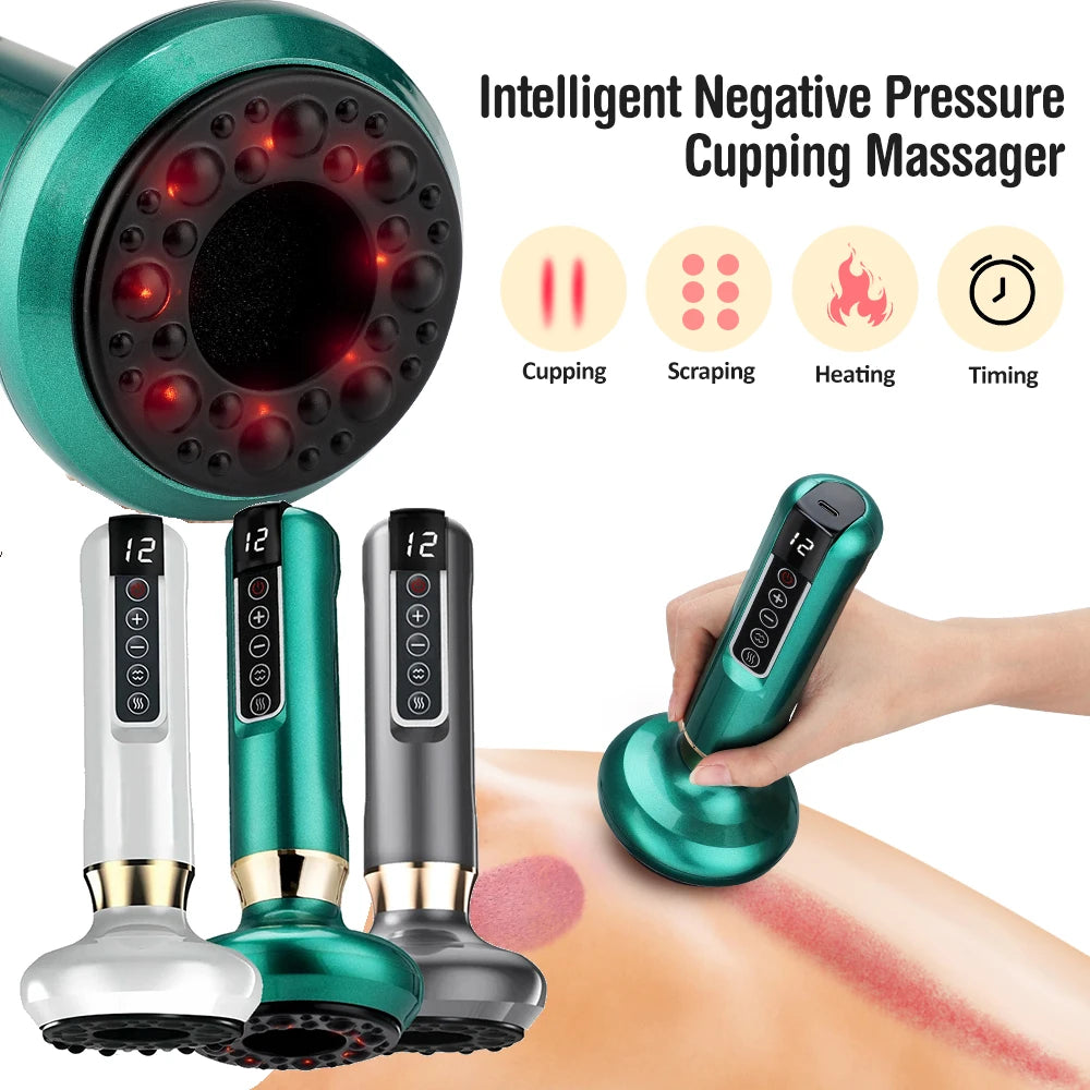 Smart Body Massager Vacuum Suction Device Cellulite Fat Bruning Handheld Chinese Sculpting Heating Cans For Belly Back Massage