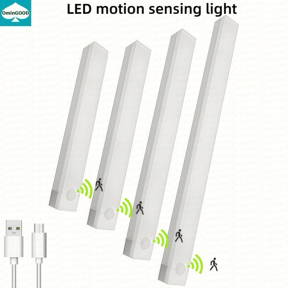Rechargeable LED light, wireless motion sensing light, lighting strip under indoor cabinet, corridor sensing light