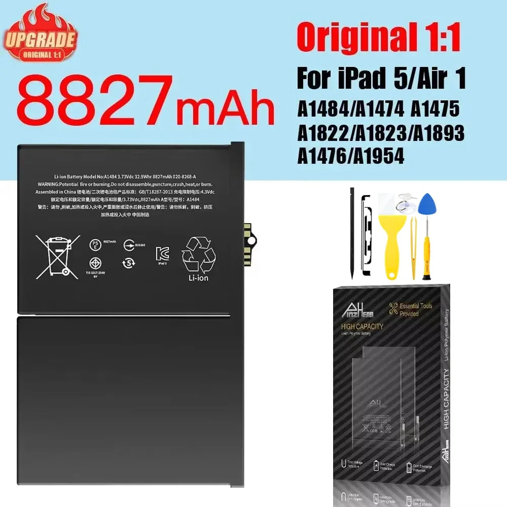 PINZHENG Tablet Battery For iPad 5 6 Air A1474 A1475 A1893 For iPad Air 2 A1566 10.2 Mini 2 3 4 5 Pro 9.7 10.5 11 12.9 Battery