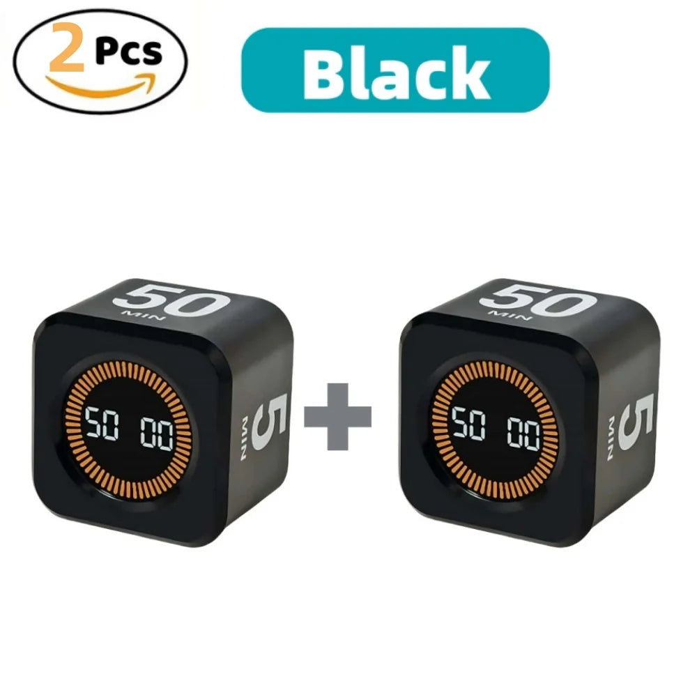 Pomodoro Timer -for Kitchen/Study/Shower Timer,Silent Flip Digital Visual egg Timer, 5/10/25/50min Cooking Gadgets Smart