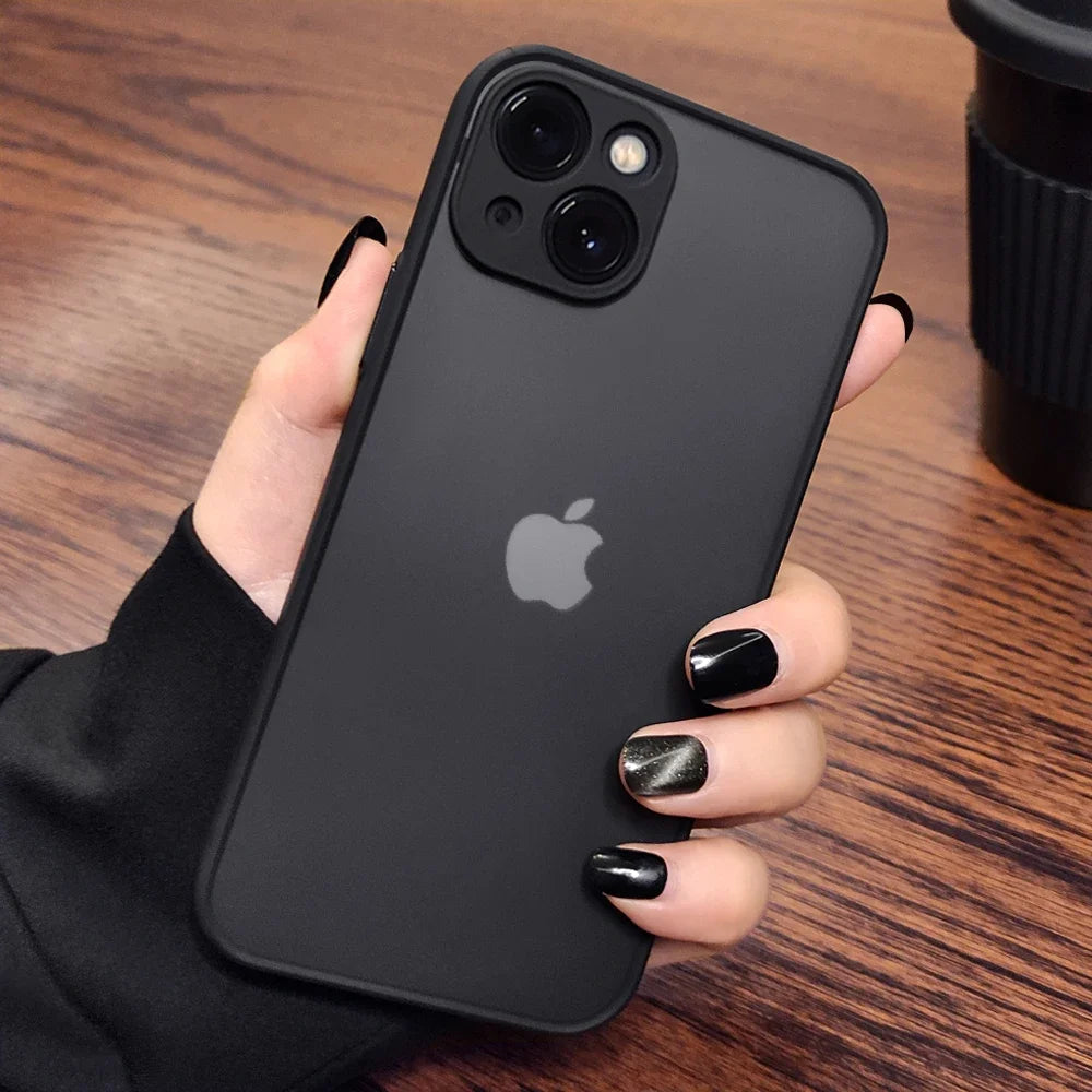 Luxury Shockproof Matte Phone Case For iPhone 15 14 13 12 11 16 17 18 Pro Max AIr Plus Bumper Transparent Cover