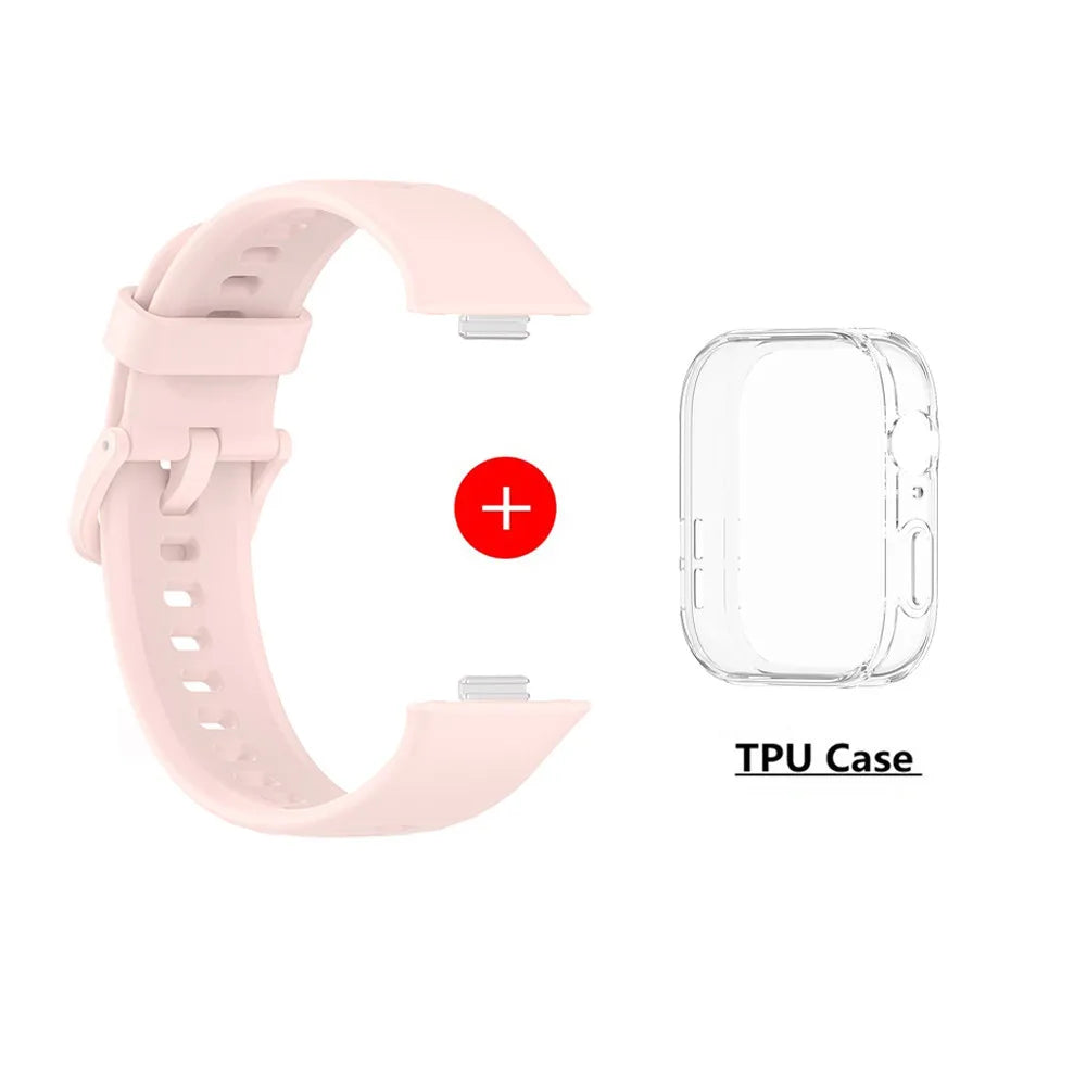 Silicone Watch Strap For Huawei Watch Fit 3 Strap Replacement Band For Huawei Watch Fit3 Strap With Case Screen Protector