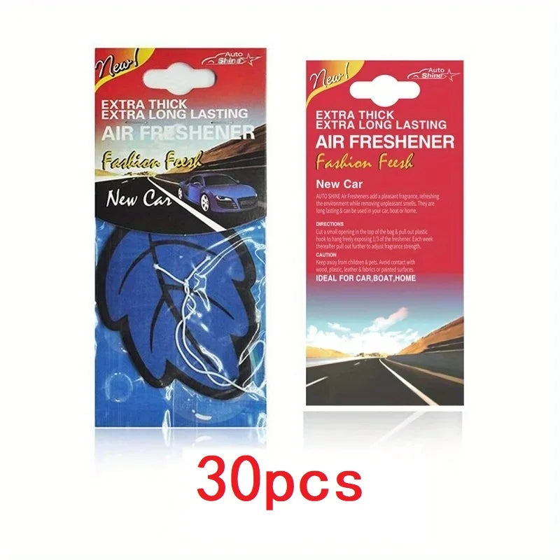3-60pcs Car Air Freshener Natural Scented Tea Paper Auto Hanging Vanilla Perfume Fragrance Leaf Shape Car Accessories Interior