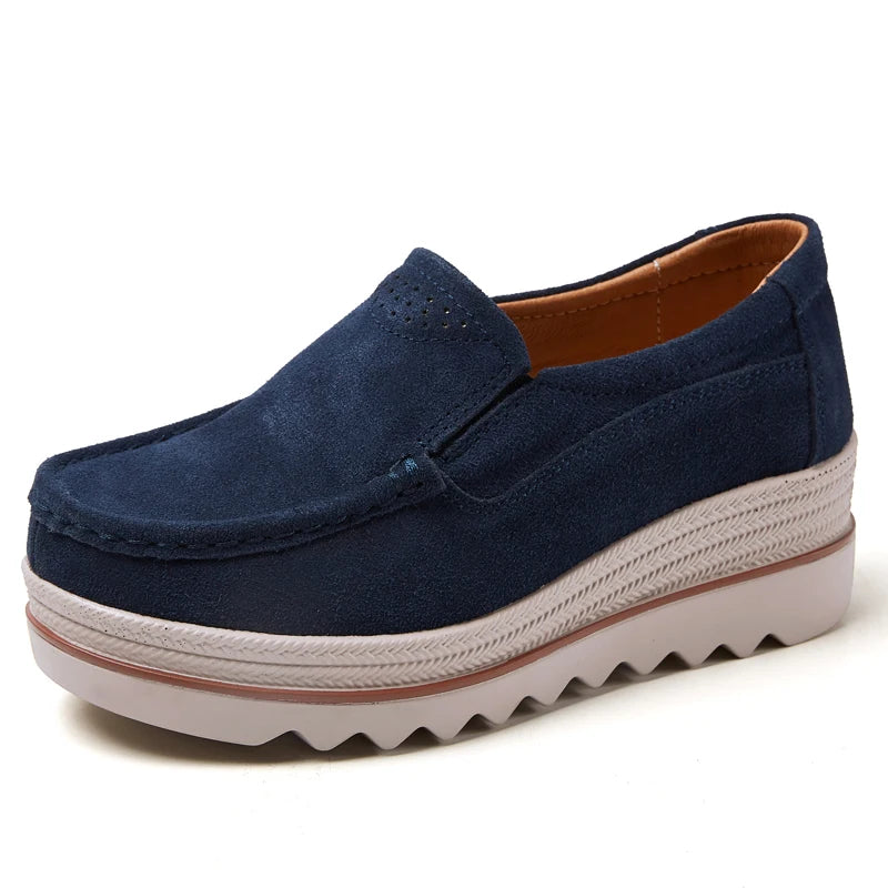 2025 Spring Women Flats Shoes Woman Platform Slip On Flats Sneakers Women Suede Ladies Tenis Loafers Moccasins Casual Shoes