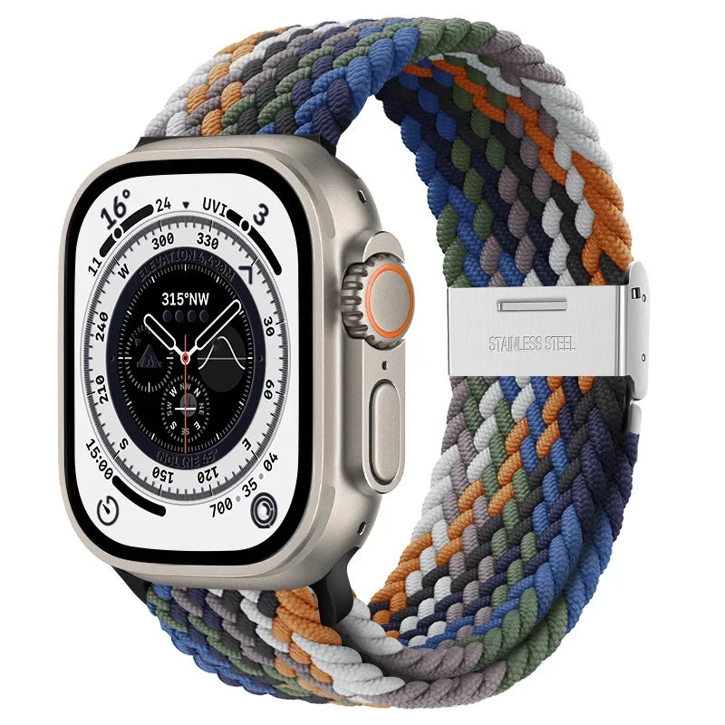 Braided solo loop strap For Apple watch band 44mm 40mm 45mm 41mm 42mm Nylon correa bracelet iWatch series 8 9 4 5 SE 6 7 Ultra 2