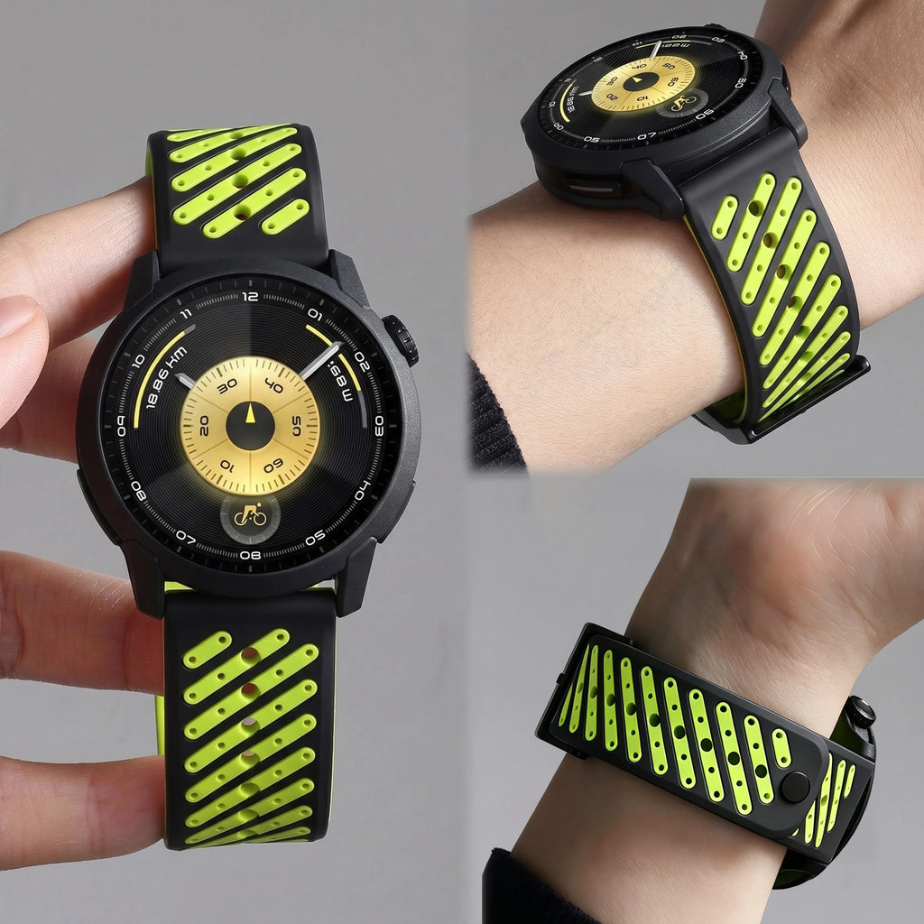 Durable Textured Silicone Strap with Ventilation Holes for Xiaomi 22MM Watches