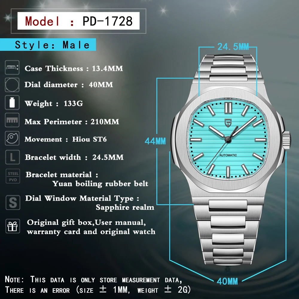 PAGANI DESIGN 2026 New Watches mens Luxury Seagull ST16 Mechanical Mens Automatic Watches Sapphire Stainless Steel Waterproof