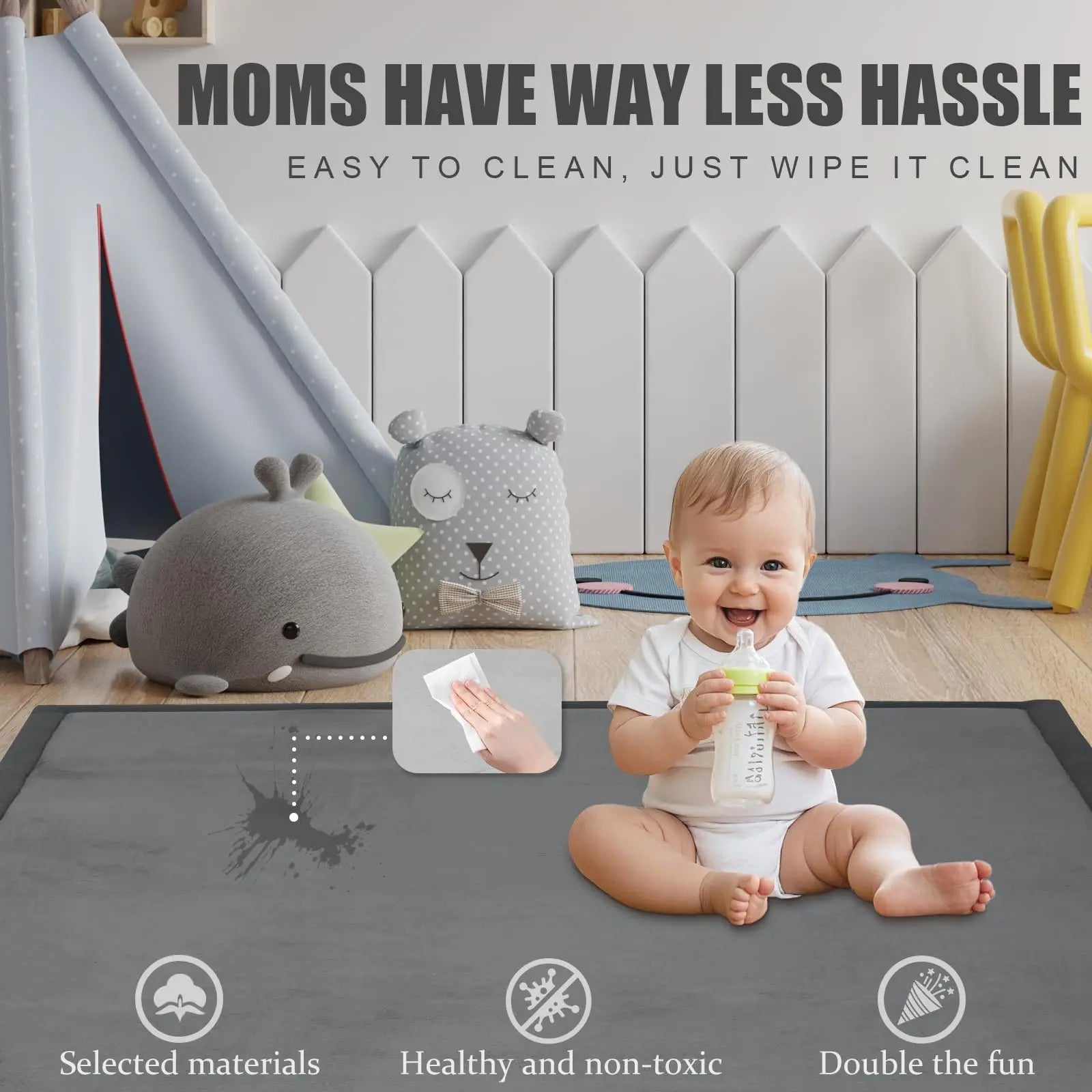 Large 2cm Thick Baby Play Mat Tatami Style Non-Slip Carpet for Living Room Kids Baby Crawling Bedroom Floor Mats Soft Area Rug