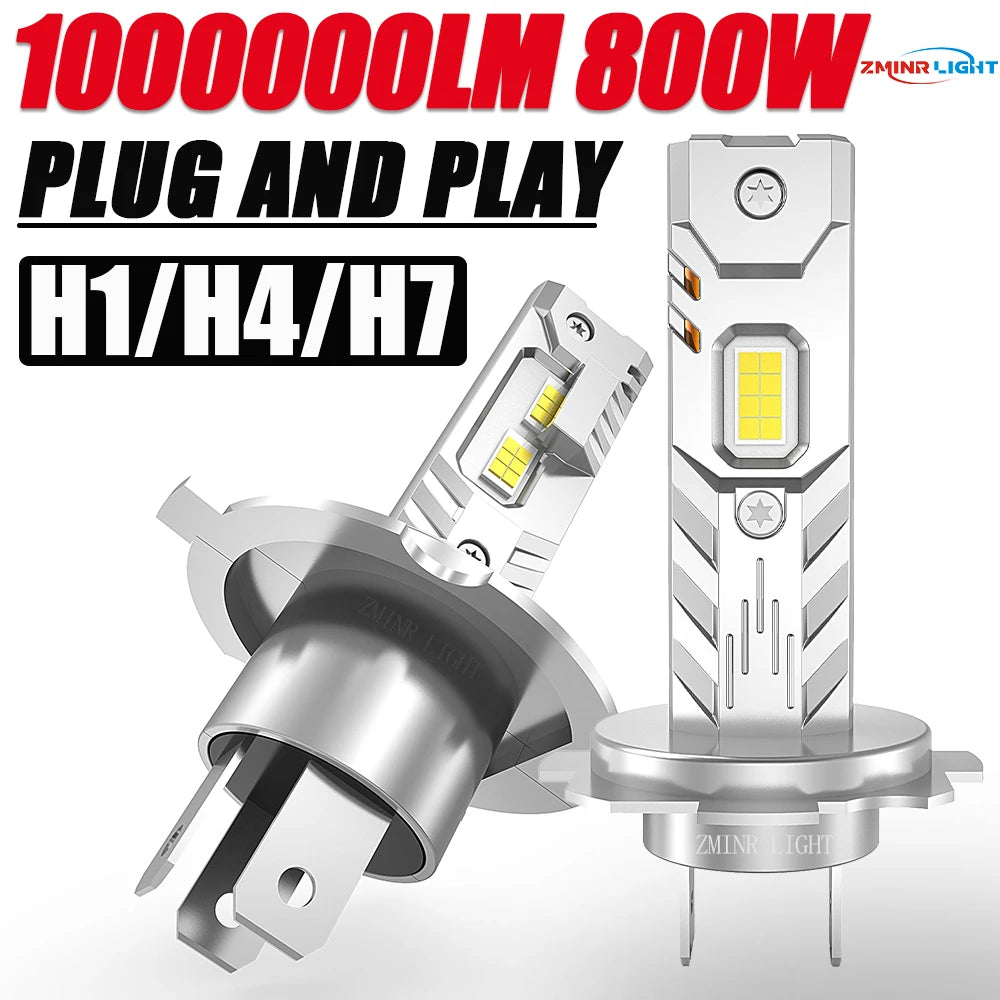 H7 H4 H1 LED Lights for Car Headlight Bulb 1000000LM Mini Wireless Auto Lamp +800% Bright Spotlights Automobile LED Headlamp 12V