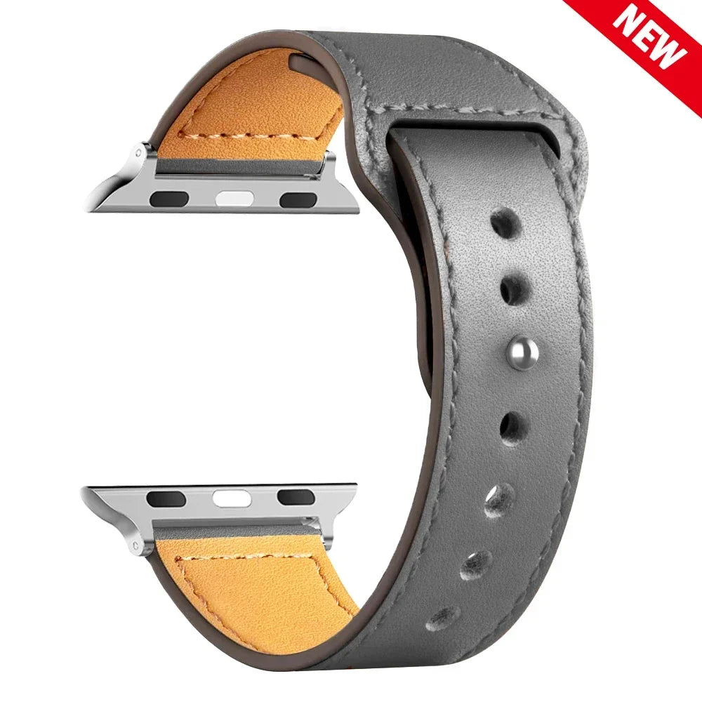 Leather strap For Apple watch band Ultra 2 49mm 44mm 40mm 38mm/42mm sport loop bracelet iWatch series 9 8 7 3 4 5 6 se 41mm/45mm