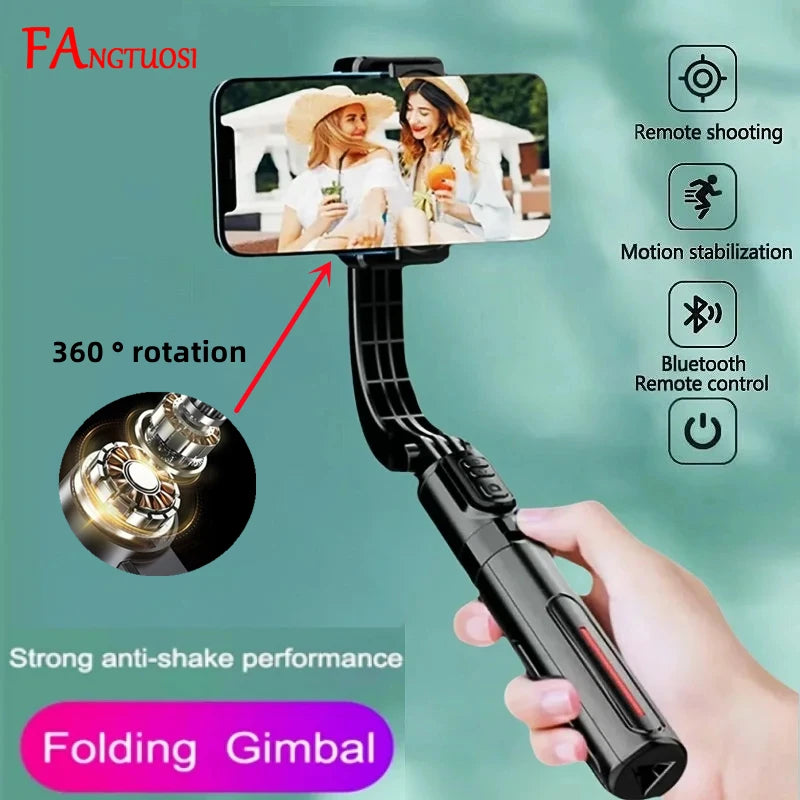 FANGTUOSI Handheld Gimbal Stabilizer 360° Rotation Estabilizador Anti Shake Selfie Stick Fill Light For Phone Stabilizer Tripod