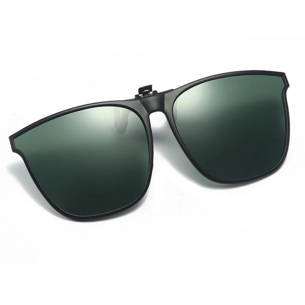 A Pair of New PC Clip Sunglasses for Outdoor Fishing and Driving. Clip Sunglasses for Day and Night Use.