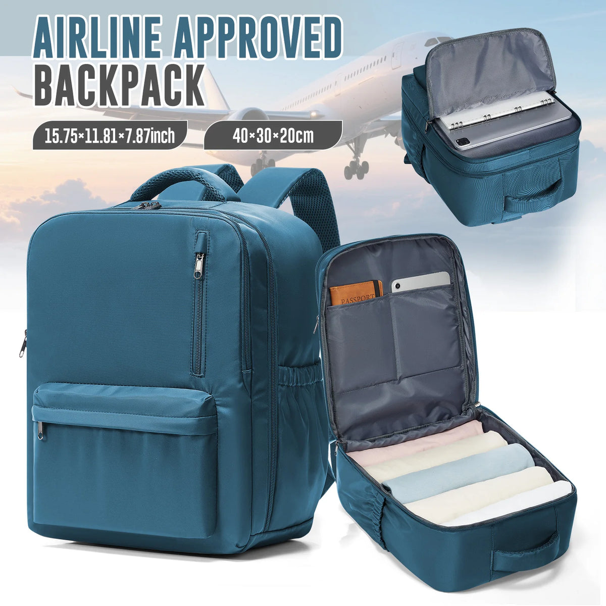 Cabin Airplane Travel Backpack 40x30x20, Hand Luggage Cabin Backpack Wizzair 40x30x20 Carry-Ons Men Women 15.6 inch Laptop Bags
