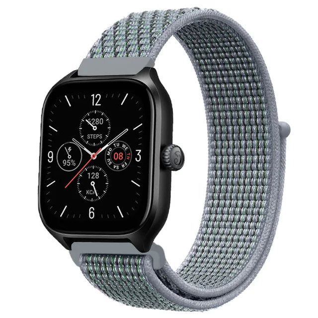 20mm 22mm Nylon Loop Strap for Amazfit GTR 47mm/GTR4 3 Pro/GTS 4 mini/3 Bracelet for Amazfit Balance 3 2/bip 5 6 Max/Stratos 2 3