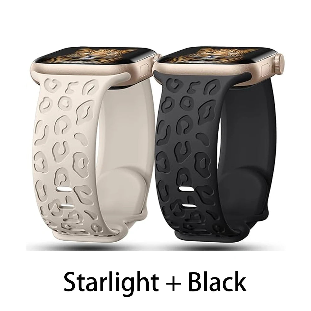 Straps For Apple Watch Band 45mm 44mm 46mm 42mm 41mm 40mm 49mm Engraved correa bracelet iwatch series 11 10 9 8 7 SE 6 5 Ultra 3
