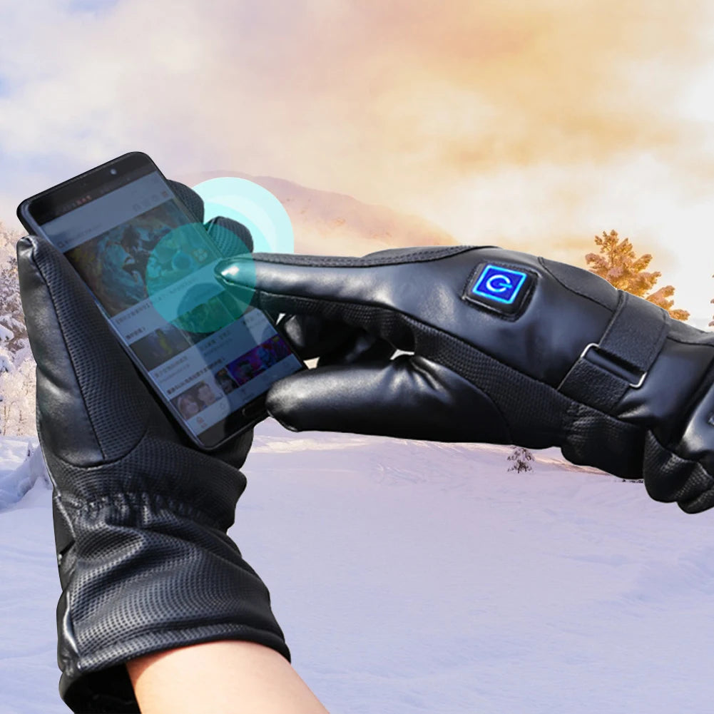 Heated Gloves 3 Levels Temperature Battery Powered Heating Gloves Cold Weather Thermal Motorcycle Gloves Outdoor Ski Accessories