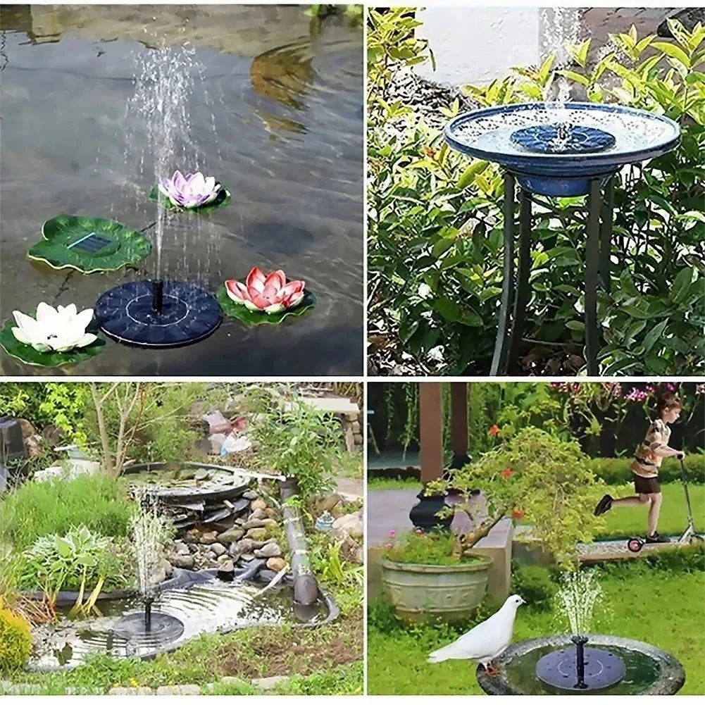 New Mini Solar Powered Water Fountain Outdoor Garden Pool Pond Bird Bath Waterfall Decoration Supplies