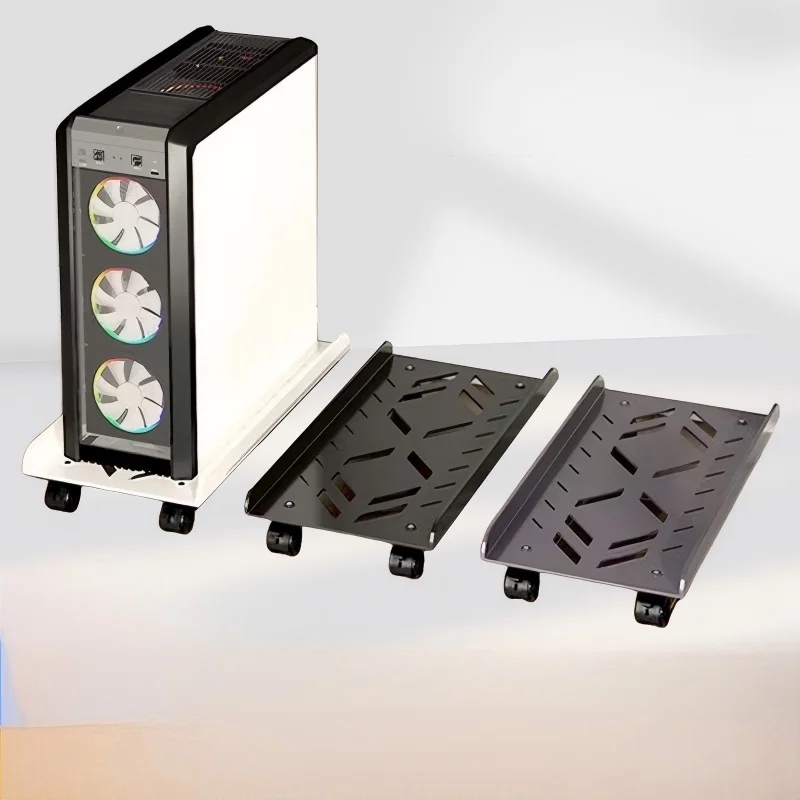 Adjustable CPU Stand Universal Under Desk Bracket Hollow Design PC Tower Elevated Storage Holder for Home Office
