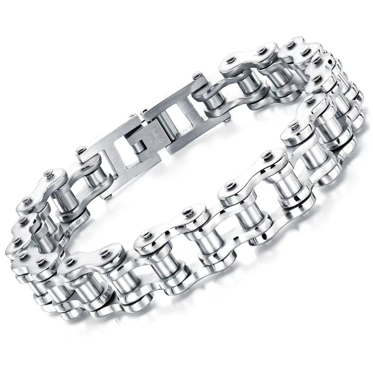 Cross-border European and American non-fading men's stainless steel trendy rock and roll bike motorcycle bracelet