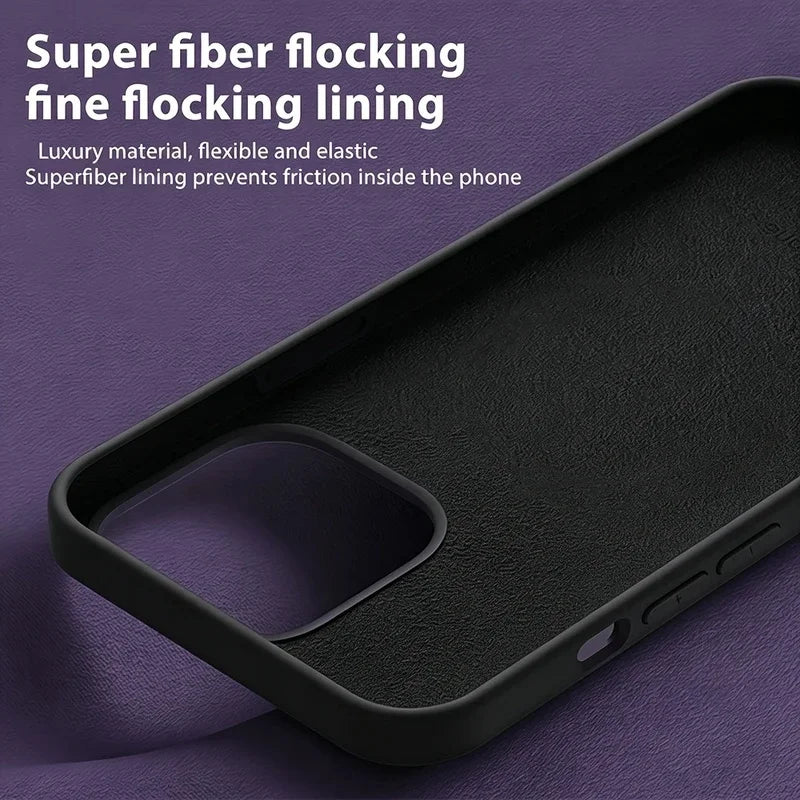 Phone Case - Original Liquid Silicone Soft Phone Case for iPhone 18 17 16 15 14 13 Pro Max Candy Color Shockproof Cover Funda