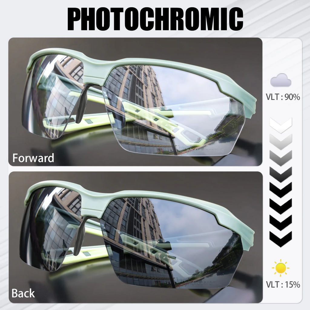 SCVCN Photochromic Cycling Glasses Outdoor Running Sunglasses Men Shockproof Tactical Goggles Outdoor Airsoft Shooting Glasses