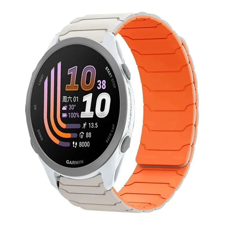 18mm 20mm 22mm Silicone Magnetic Strap for Garmin Forerunner 170 70 570 55 265 255/Active 6 5 Bracelet Venu 4 41/45mm Watchband