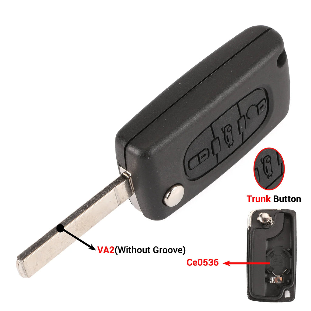 Jingyuqin 2/3 Buttons for Peugeot 207 307 308 407 607 807 For Citroen C2 C3 C4 C5 C6 Auto Remote key Case Va2/Hu83 CE0523 CE0536