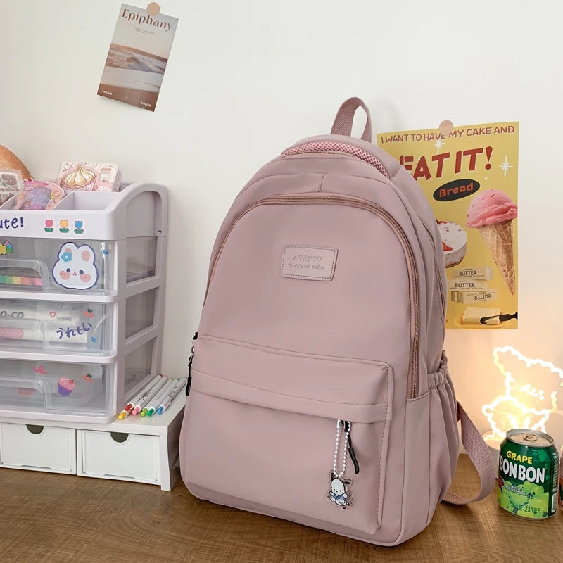 New Female Fashion Men High Capacity Waterproof College Backpack Trendy Women Laptop School Bags Cute Girl Travel Book Bag Cool