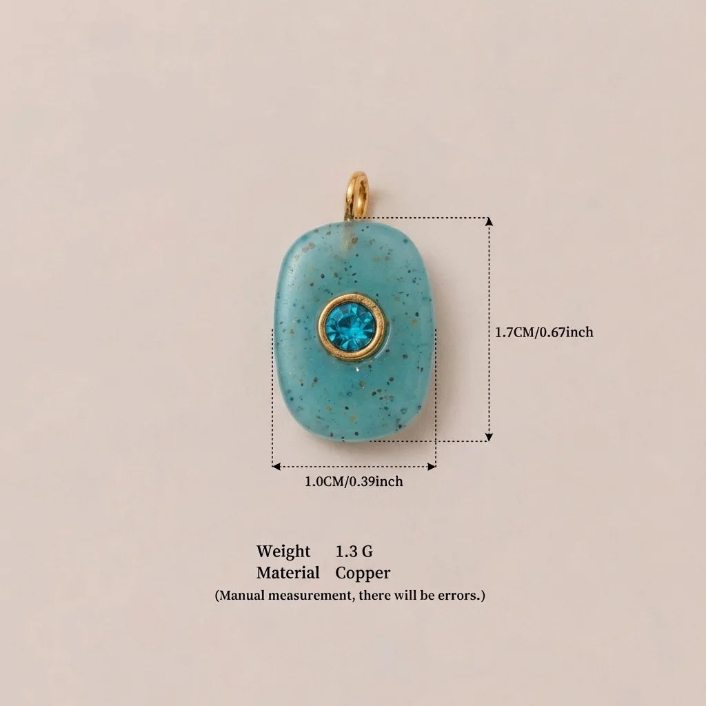 Luxury Fashion December Birthstone Colorful Zircon Geometric Pendant DIY Handmade Stainless Steel Color Retention Women Jewelry