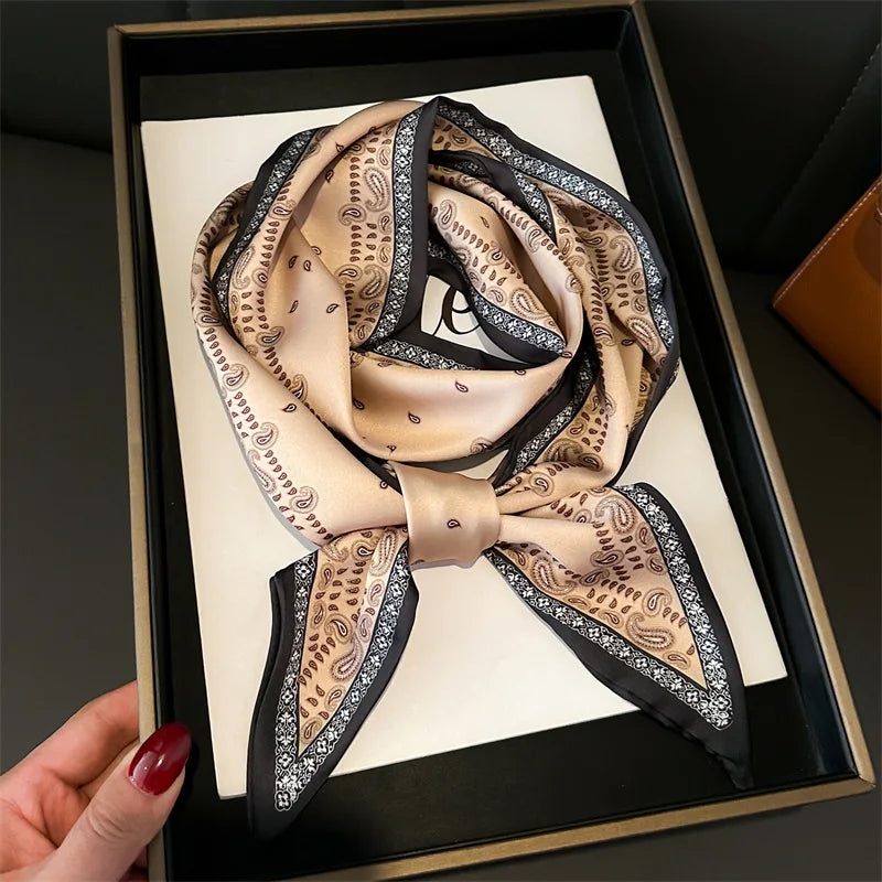 NEW Fashion Print Long Silk Scarf Graphic Ribbon For Women Soft Cozy Silk Scarf Versatile Neckerchief Length Luxury Headband
