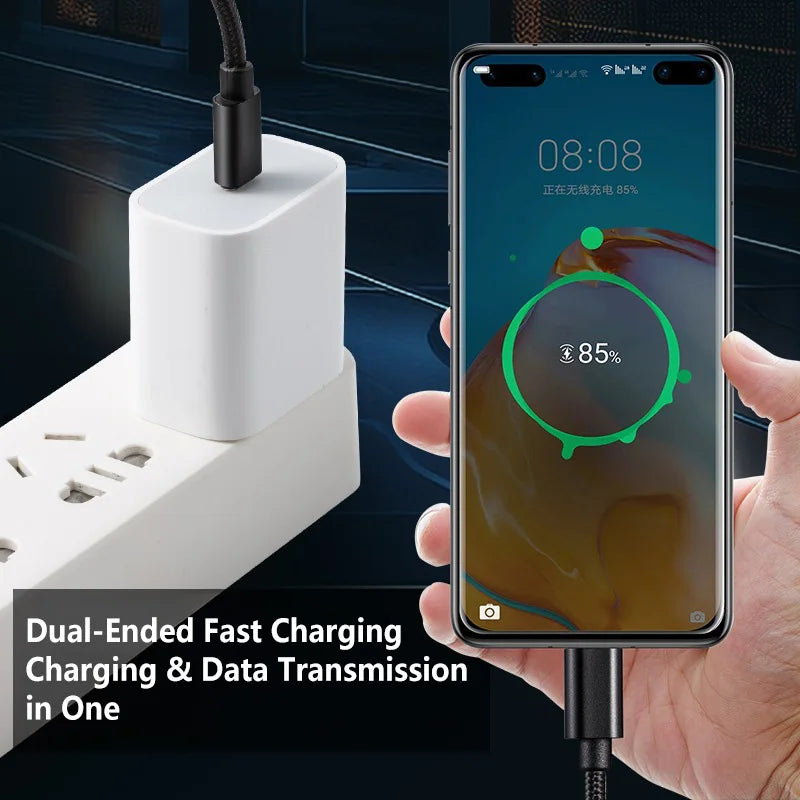 60W 5A Nylon Fast Charging Cable 1/2/3m Dual Type-C Colorful Data Cable Highspeed Data Transfer Quick Charging Wire For Xiaomi17