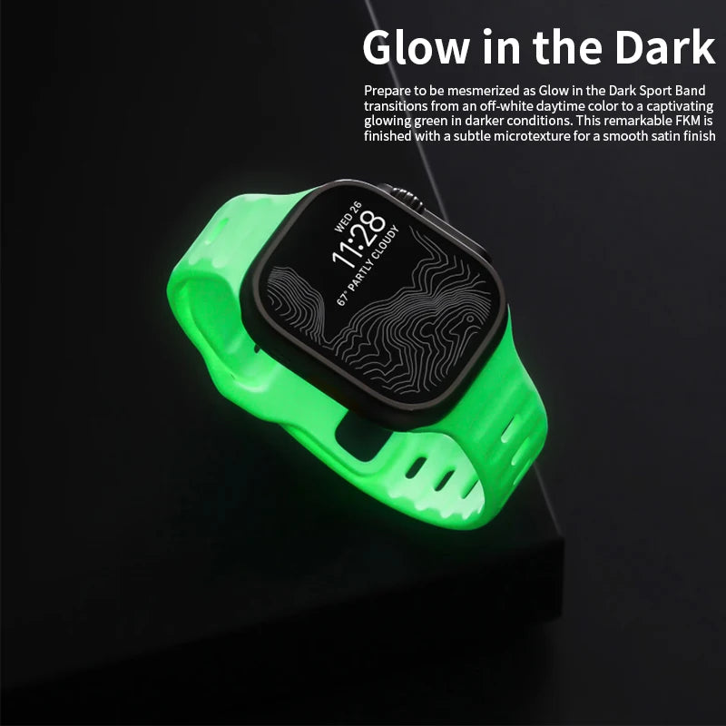 Strap for Apple Watch 45 49 42 41 44 40 38mm Luminous Glow Bracelet for Apple Watch 45mm Series 8 for iWatch Ultra 8 7 6 5 4 SE