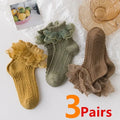 3 Pairs/Lot Summer Girls Socks Baby Kids Ruffle Sock Cute Children Frilly White Black Lace Cotton Socks For 1-10Years
