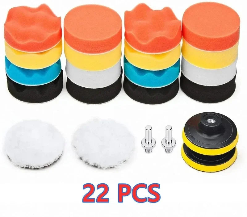 Car Polishing Sponge Pads Kit Foam Pad Buffer Kit Polishing Machine Wax Pads for Auto Motorcycle Motor Vehicle Remove Scratches