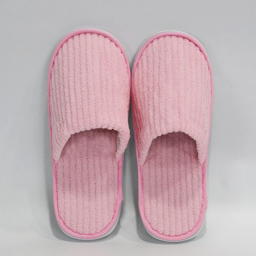 Women Men Plush Home Slippers soft Fluffy Slipper Couples Indoor Floor Shoes Anti-Slip Hotel Slipper Bedroom Silent Slides