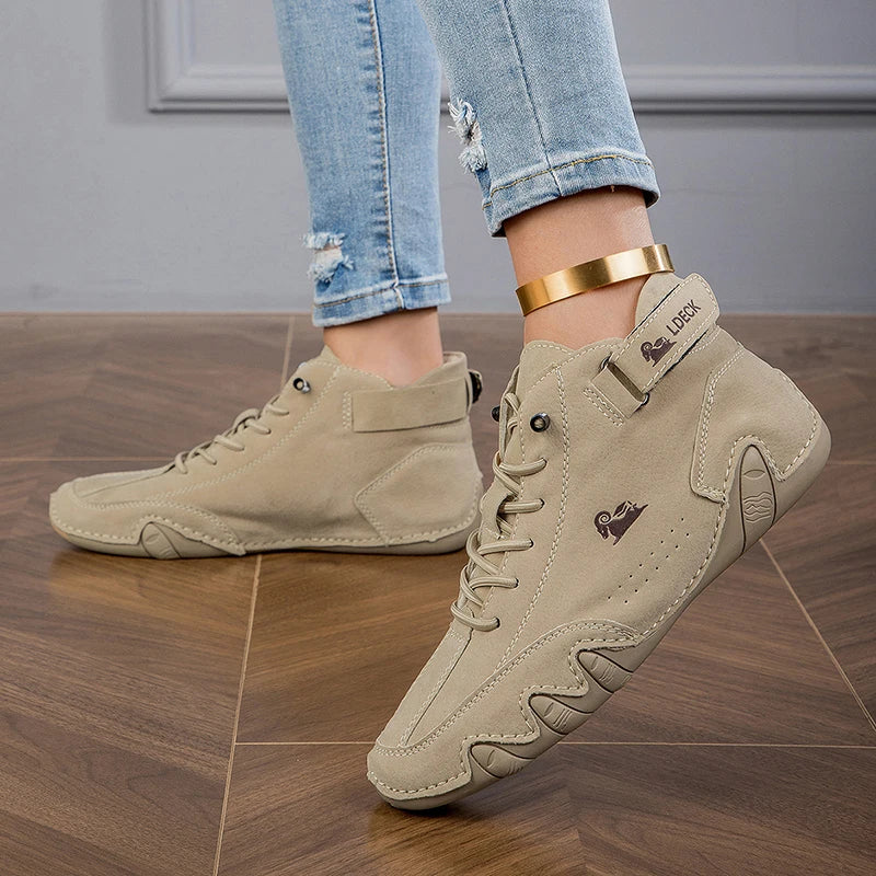Women's Boots Lace Up Flat with Basic Ankle Boots Fashion Short Boots Waterproof Female Walking Shoes 2024 Luxury Footwear