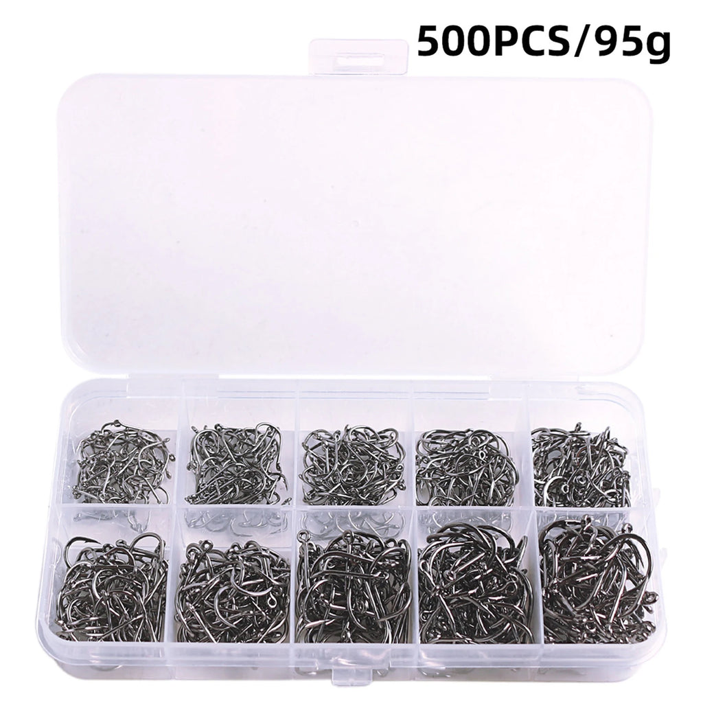 High Carbon Steel Fish Hook Iron Barbed Hooks For Saltwater Freshwater