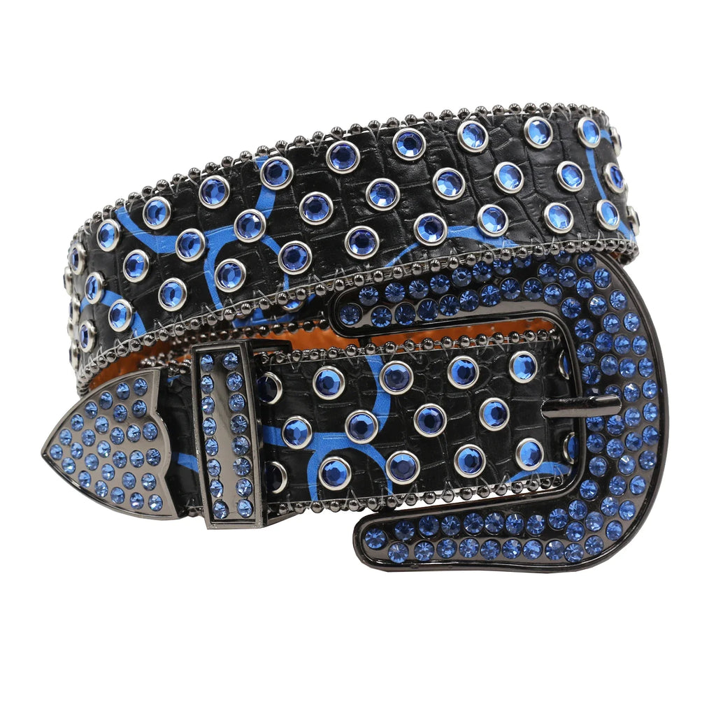 Hot Rhinestone Belts Studded Skull Lether Belts for Women Luxury Designer Brand Strap For Jeans Suppliers White Black