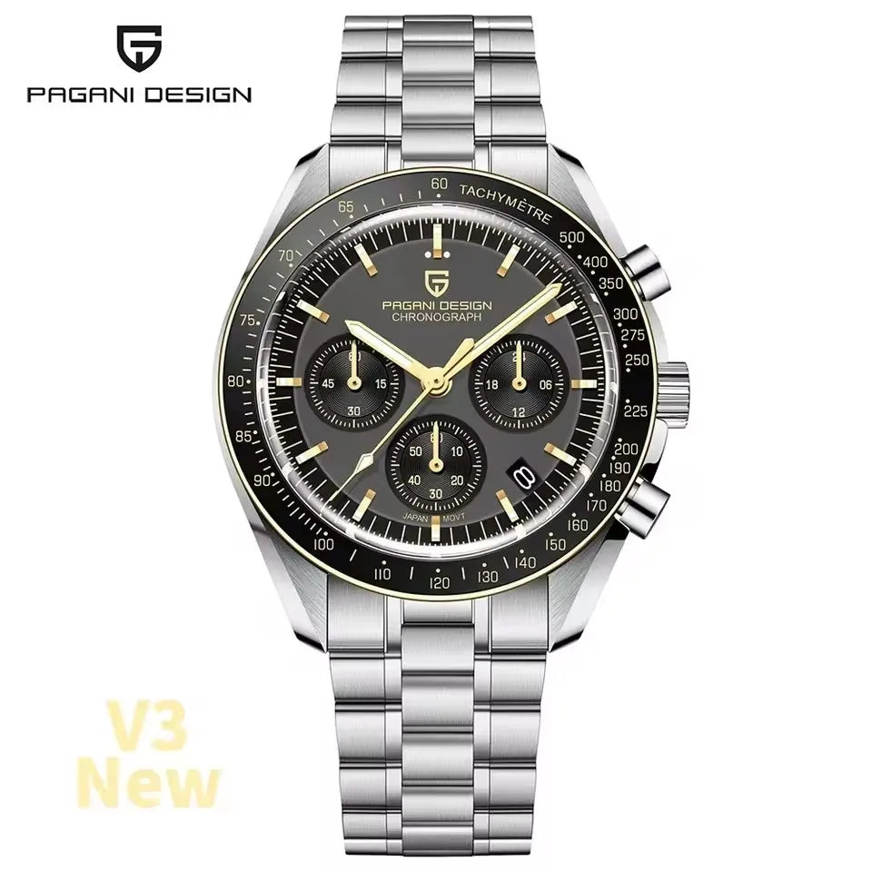 PAGANI DESIGN Moon Mens Watches Quartz Automatic Watch Men Luxury Sports VK63 Chronograph Waterproof Sapphire Reloj Hombre 2025