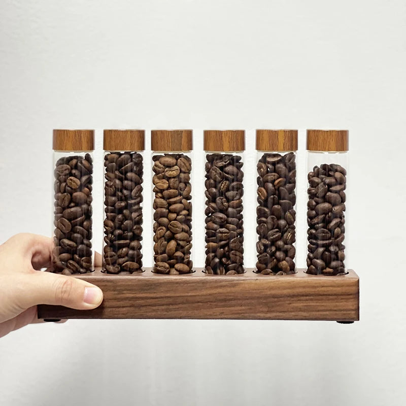 Coffee Beans Storage Container Tube Display Rack Tea Bottle Glass Single Dose Espresso Accessory Coffeware Set Barista Tool Gift