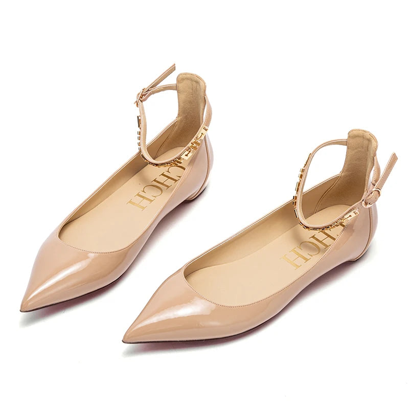CHCH Women's Flat Shoes 2024 New Simple and Comfortable Pointed Business Women's Shoes