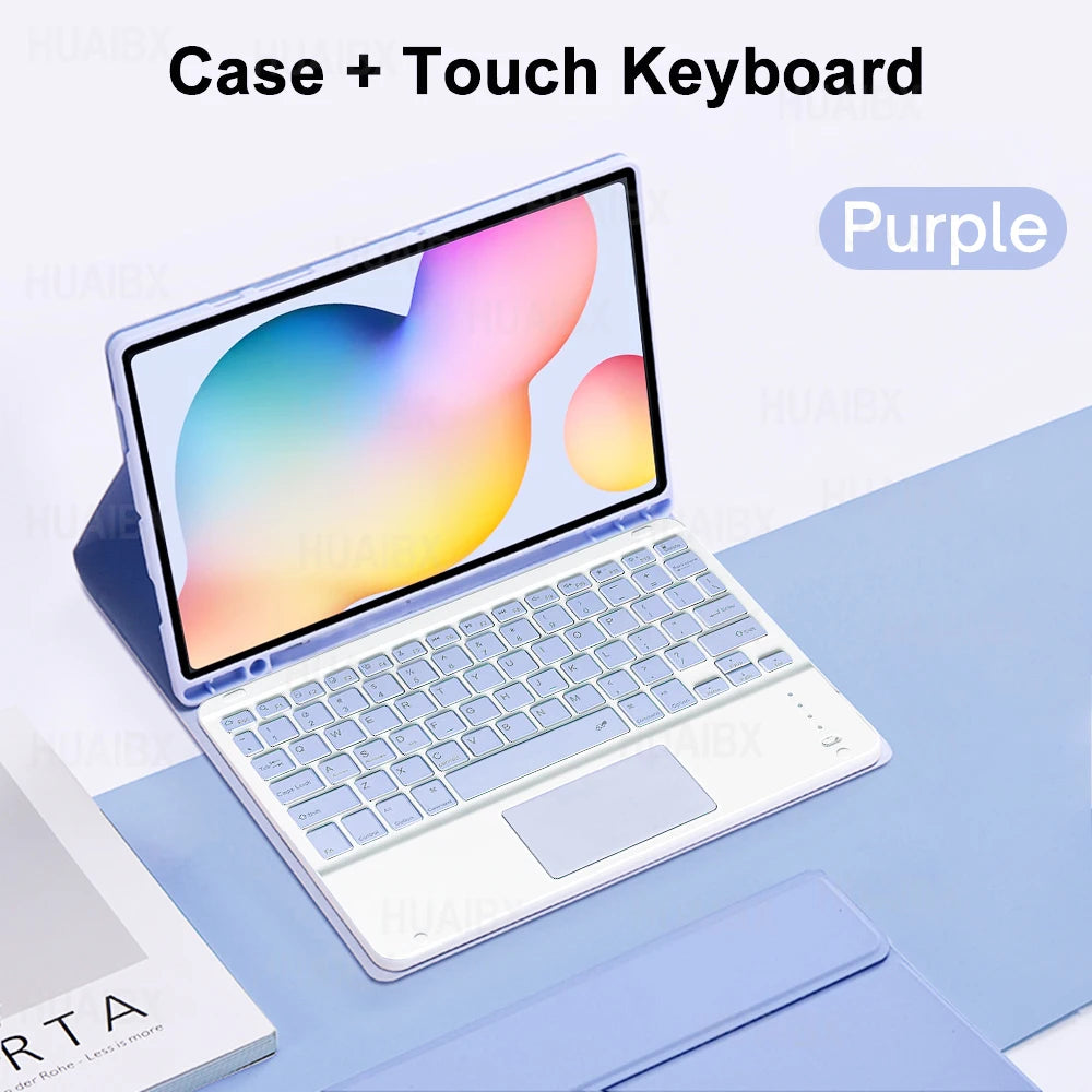 For Galaxy Tab S6 Lite 10.4 Inch Case with Keyboard, Detachable Keyboard Cover for Samsung Tab S6 Lite SM-P610 P613 P615 P619