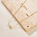 L176 Sparkling Diamond Zircon six-prong diamond bamboo link Chain necklace collarbone chain stainless steel gold jewelry