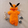 Summer Boys and Girls Cute Anime Fox Hat Cotton Comfortable Casual Short Sleeve Baby Bodysuit