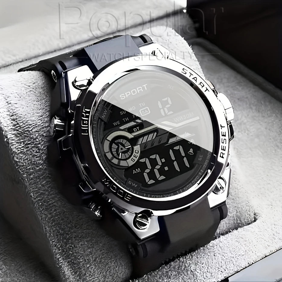 Multifunction Men's Sports Watch Luminous Alarm Clock Men LED Digital Watch Large dial Electronic Wristwatch