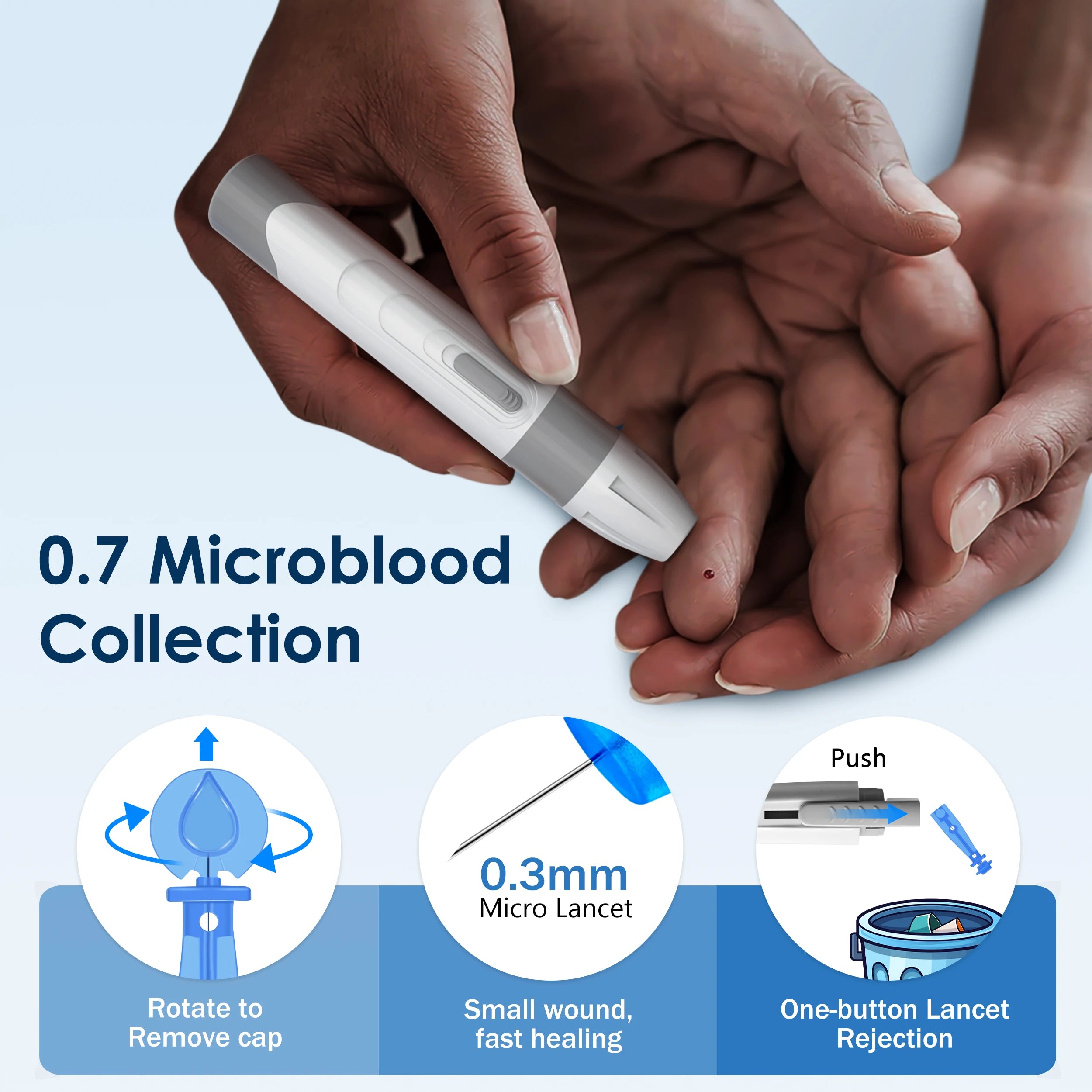 LinkSun G-425-1 Blood Glucose Meter Kit 50/100pcs Test Strips Lancets for Diabetes Monitor Digital Glucometer Blood Sugar Meter