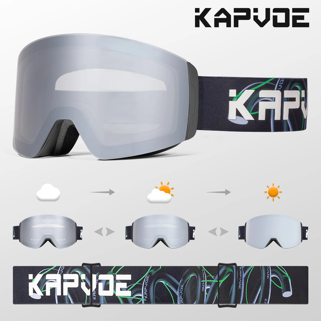 Outdoor Photochromic Ski Goggles Men Snowboard Glasses Women Winter Snow Sunglasses UV400 Magnetic Attraction Lens High Quality