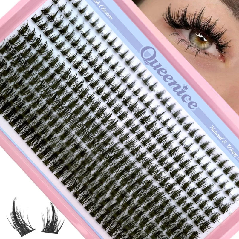 Manga Lash Wispy Anime Lash Extensions 8-16Mm Cluster Eyelash Extensions, D-Curly Individual Lashes, Reusable, Beginner-Friendly
