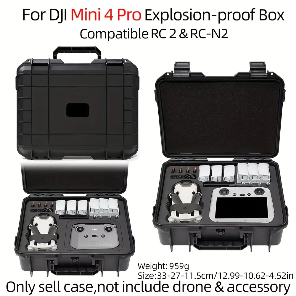 Hard Case for DJI Mini 4 Pro,Waterproof Hard Shell for DJI Drone Mini 3 Pro/Min3/RC2/RC/RC-N2/N1 Travel Carrying Storage Box