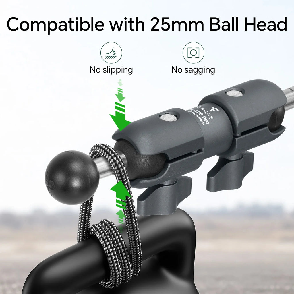 FANAUE 15cm Composite Double Socket Swivel Arm 1 inch Ball Base Aluminum Construction Compatible with RAM Mounts B Size 1' B